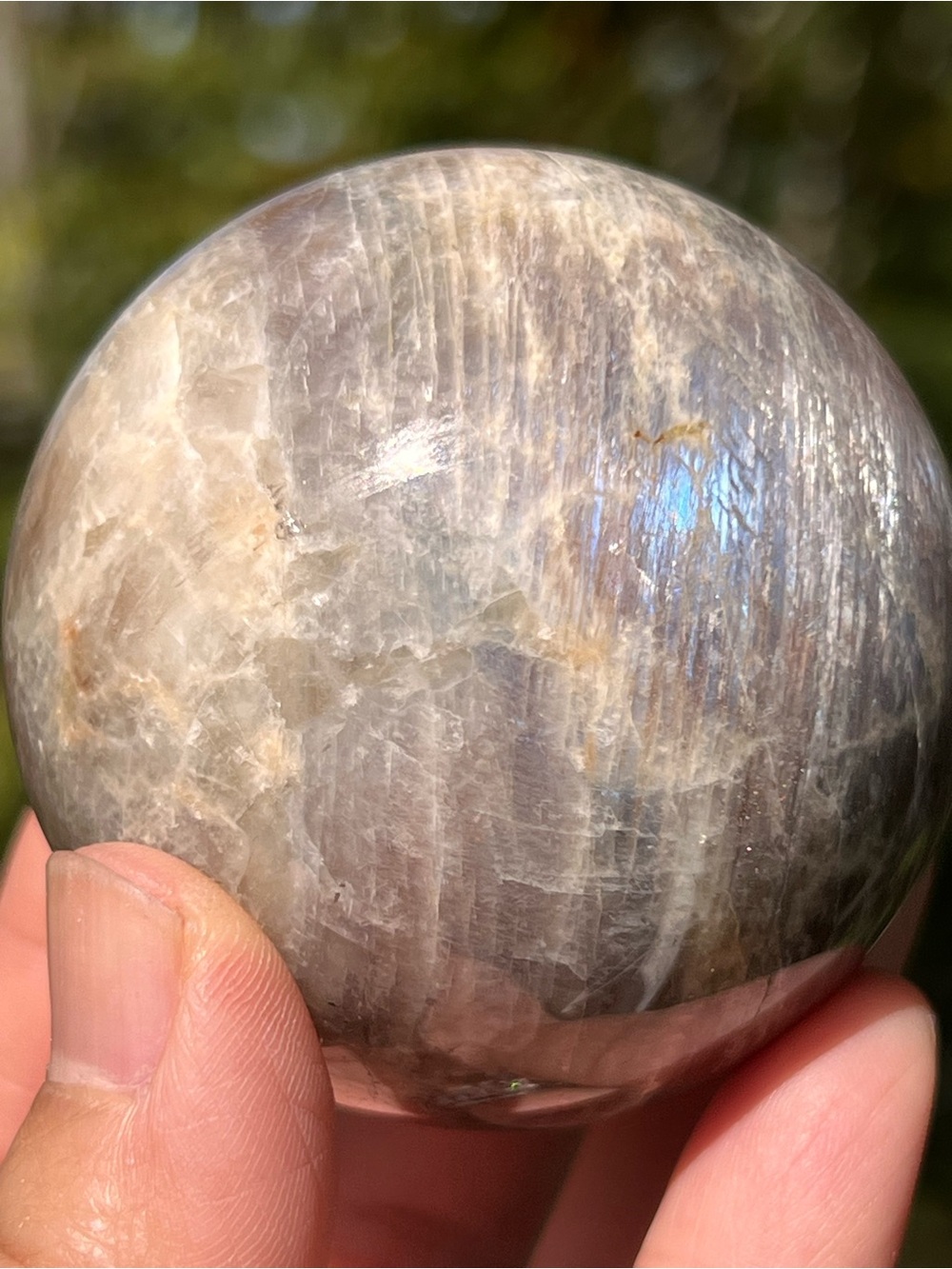 Peach (3) Moonstone Sphere - crystal